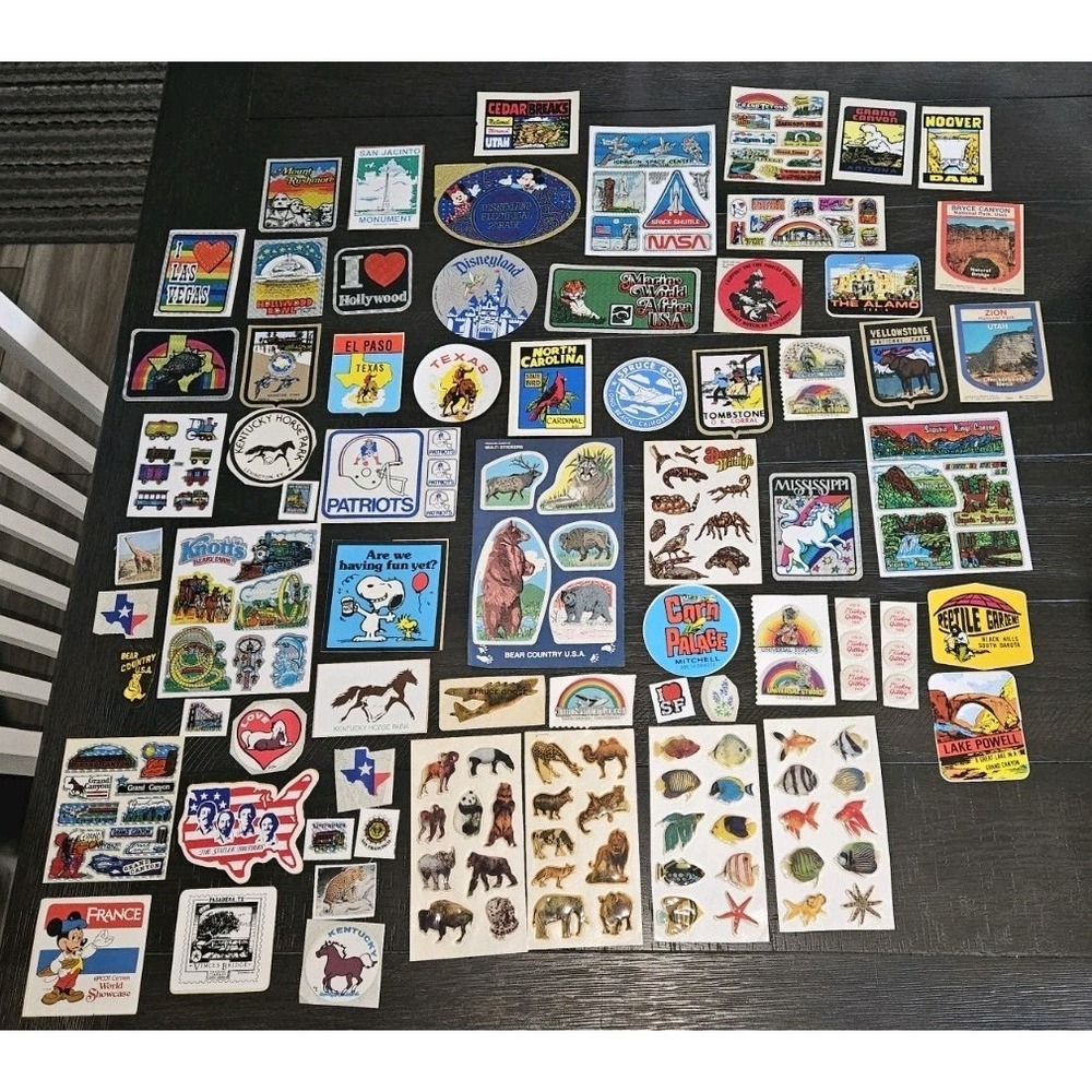 Vintage USA Travel Luggage Sticker Collection‎ Huge Lot Of 167 Some Sheets